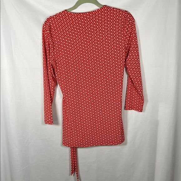 Anne Klein Orange Long Sleeve Wrap Style Top NWT M - Picture 7 of 7